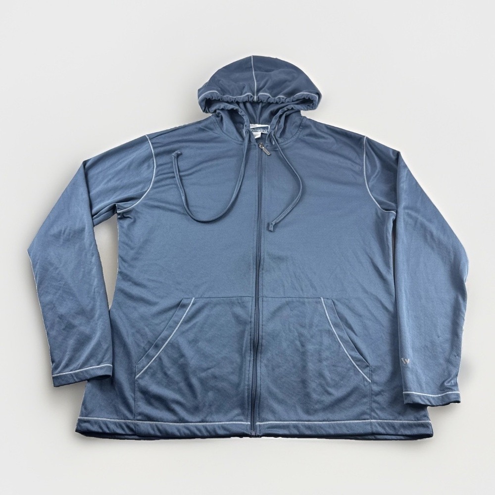 White Sierra Insect Shield Hoodie Mens XL Blue Zip Up Sweatshirt Long Sleeve Top